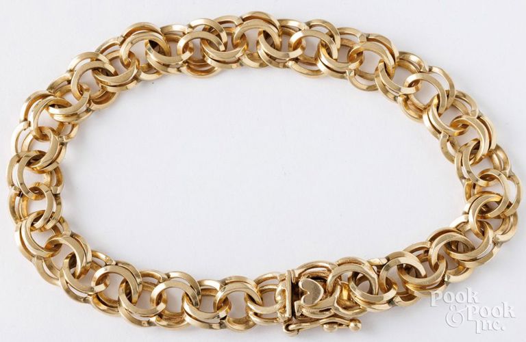 14k yellow gold chain bracelet