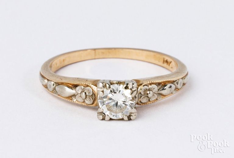 14k yellow gold diamond ring