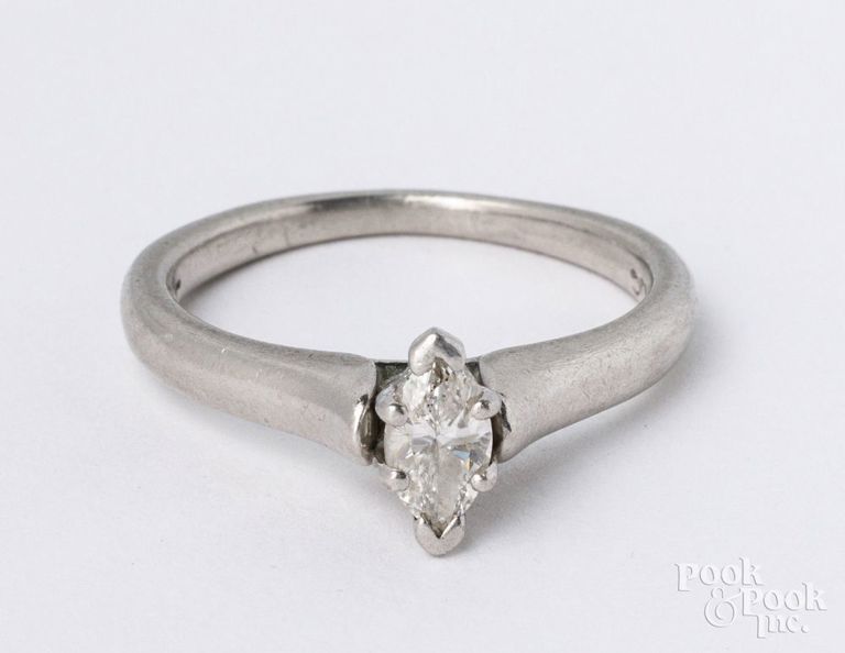 Platinum marquise diamond ring