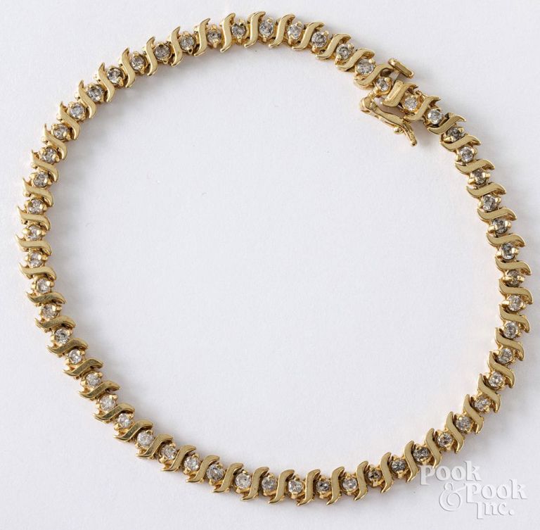 10k yellow gold diamond bracelet