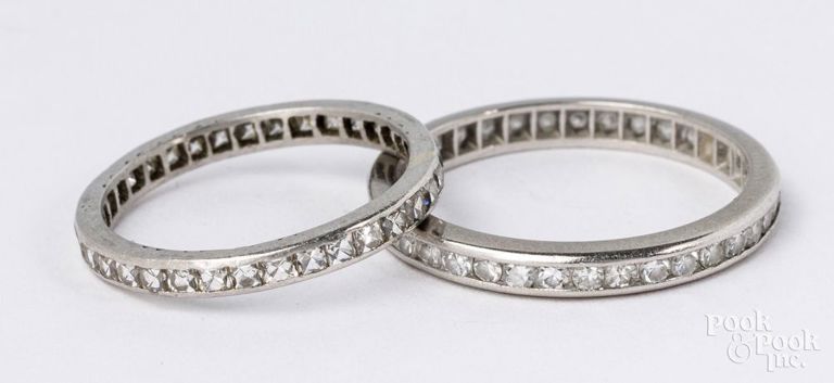 Two platinum diamond eternity ring