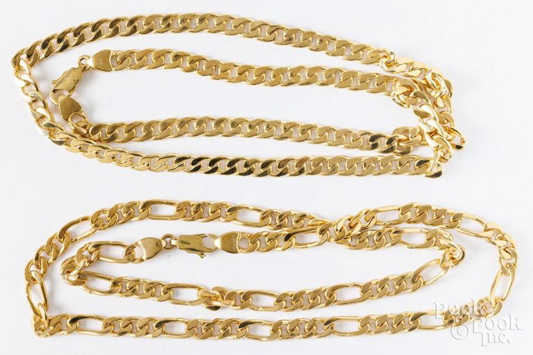 Two 14k yellow gold necklaces