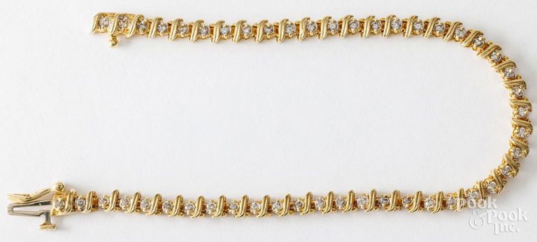 14k yellow gold diamond bracelet