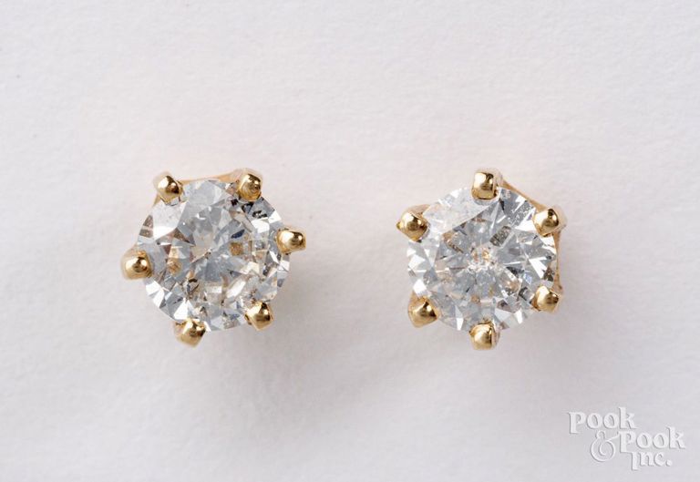 14k yellow gold diamond earrings