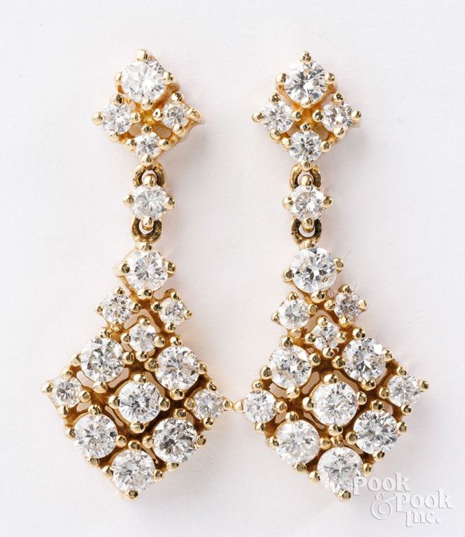 14k yellow gold diamond earrings