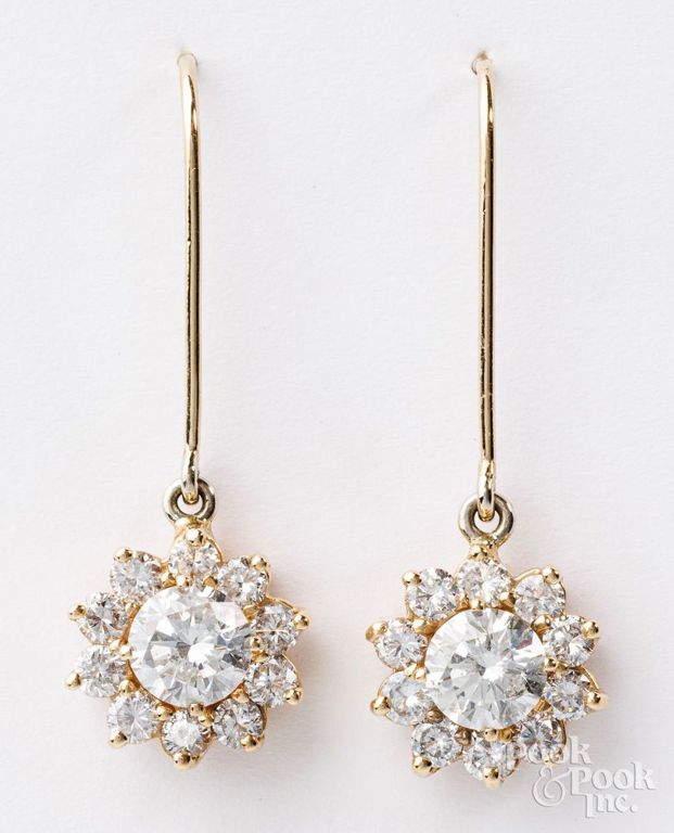18k yellow gold diamond earrings