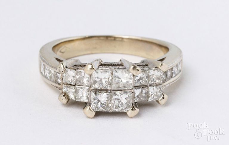 14k white gold twenty diamonds ring