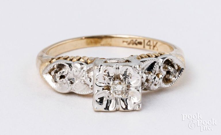 14k yellow gold diamond ring