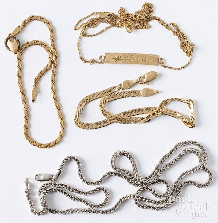 14k yellow gold jewelry and 10k white gold chain