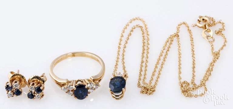 14k yellow gold and gemstones jewelry
