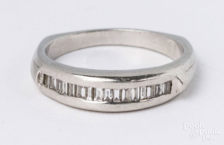 Platinum diamond wedding band