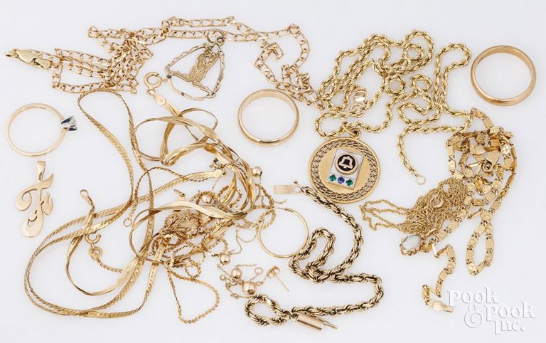 Mostly 14k yellow gold jewelry
