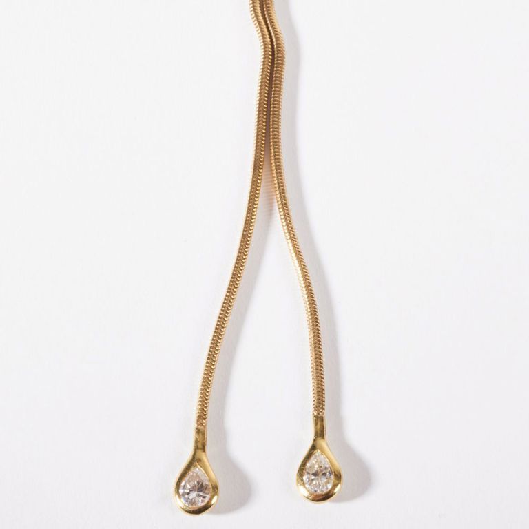 18k gold Tiffany & Co. snake chain lariat with diamonds