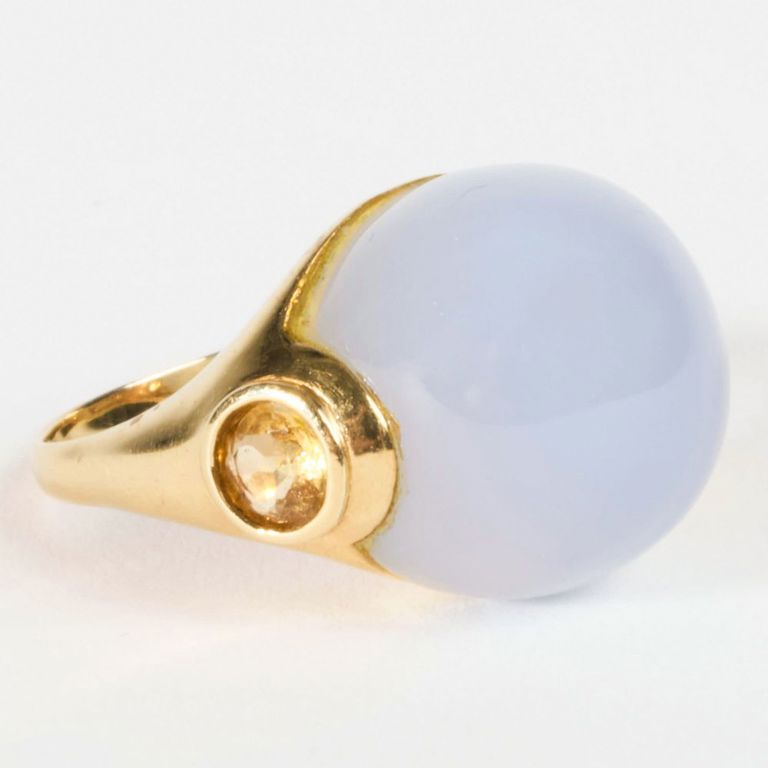 14k gold sapphire citrine ring