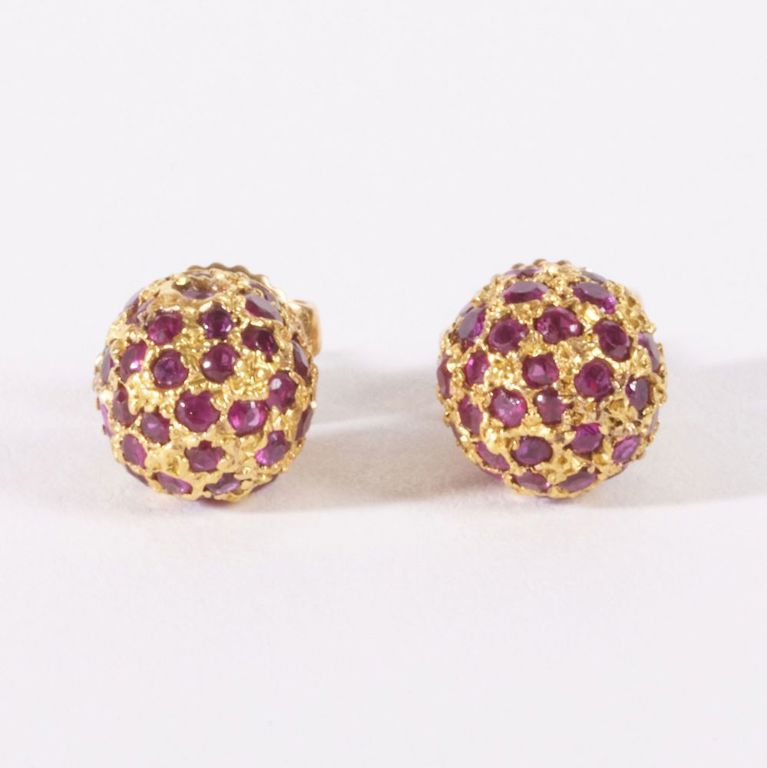 14k gold and ruby earrings