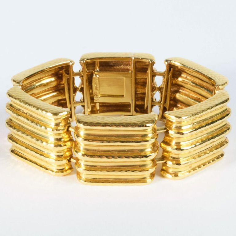 Andrew Clunn 18k hammered gold bracelet