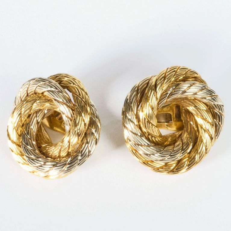 Carlo Weingrill 18k gold spiral design earclips