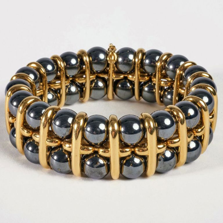 Poiray hematite and 18k gold bracelet