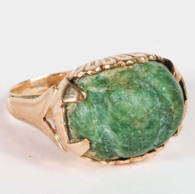 14k gold jade ring