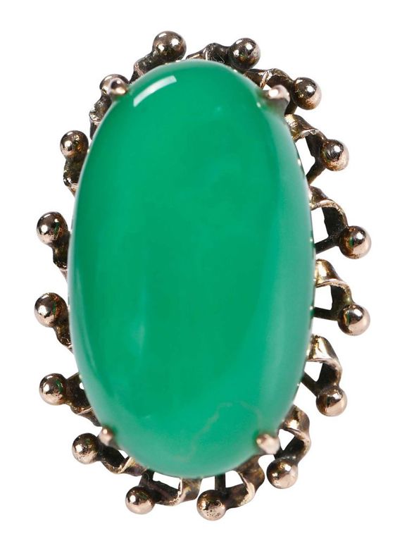 10k yellow gold ring with jade
