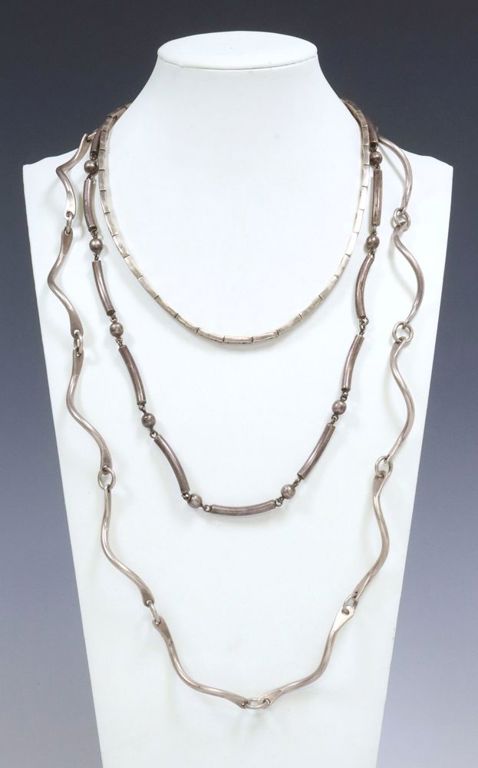Estate sterling silver chain necklaces