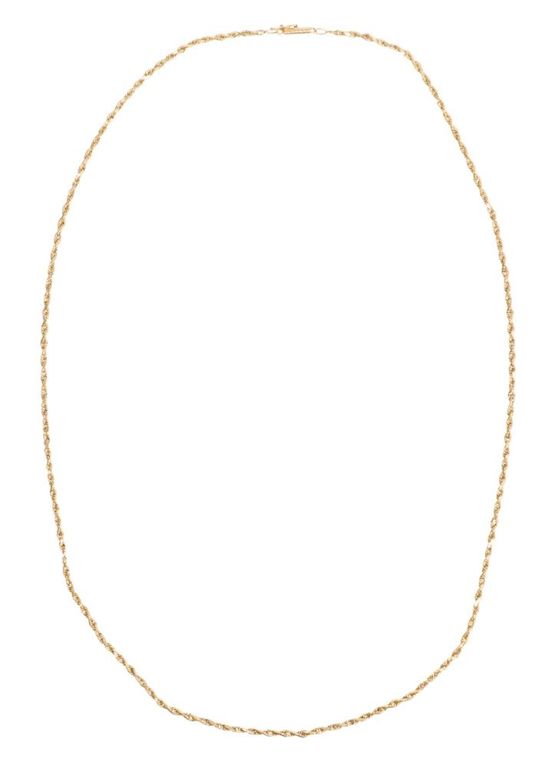 14k yellow gold rope chain necklace