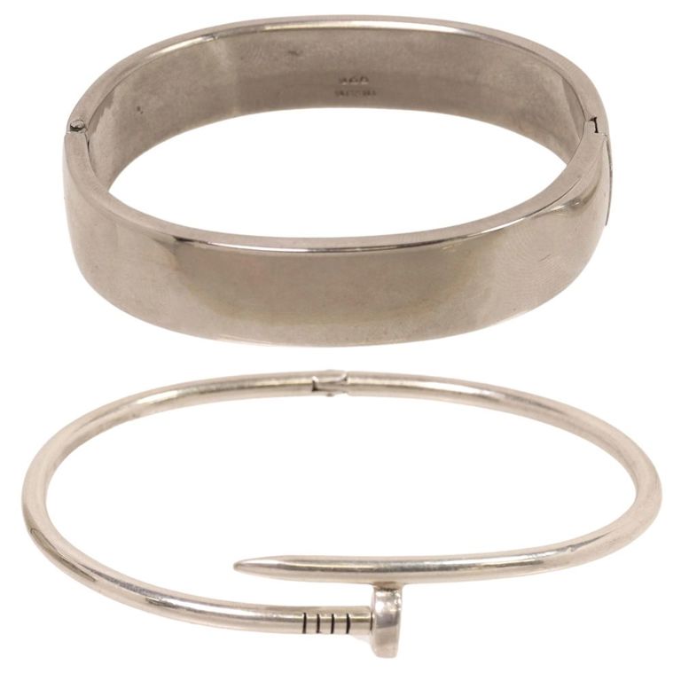 Sterling silver hinged bracelets