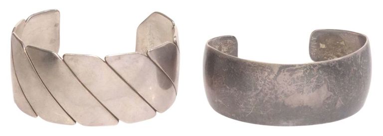 Silver wide cuff bracelets