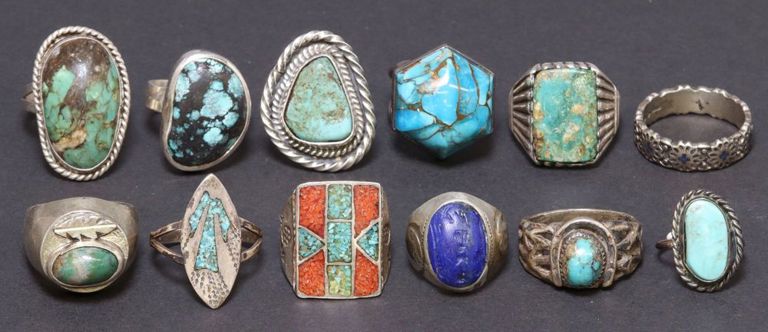 Southwest style silver and other metal rings
