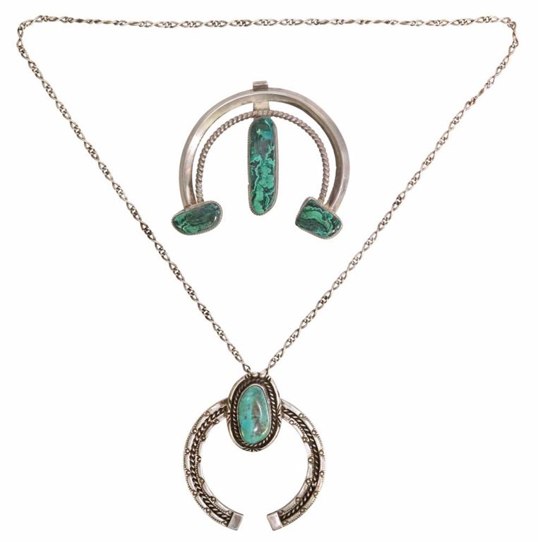Native American silver naja pendants