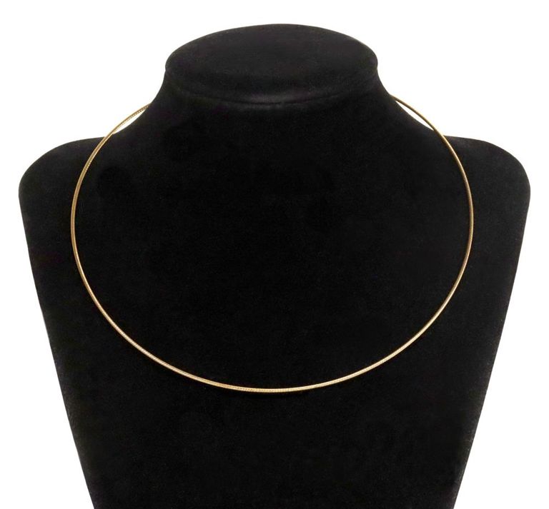Estate Italian 14k yellow gold twisted wire choker necklace