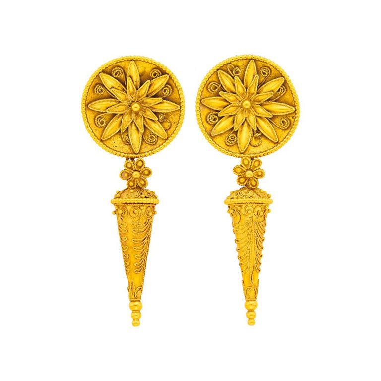 18k gold pendant earclips