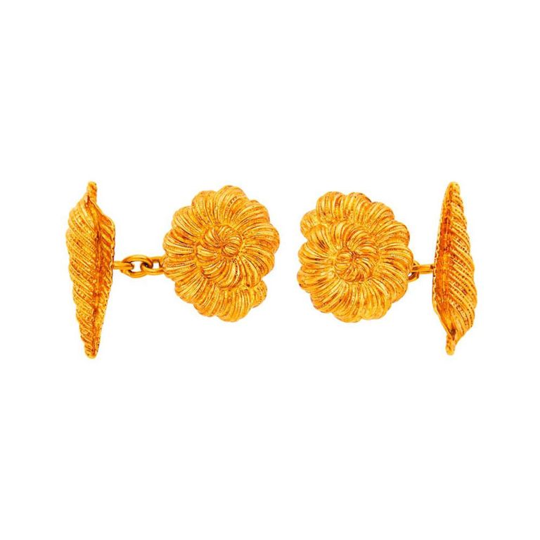 18k rose gold shell cufflinks