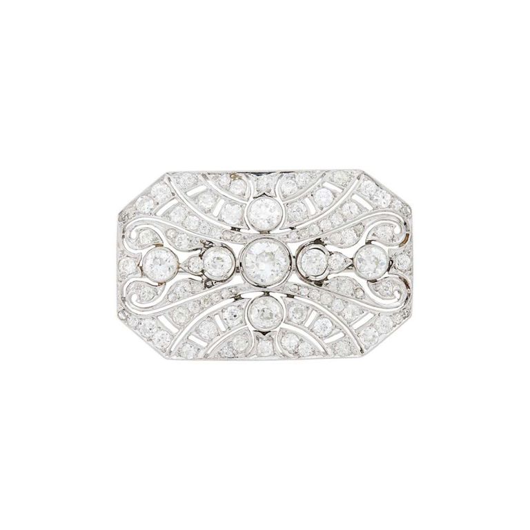 Platinum diamond brooch