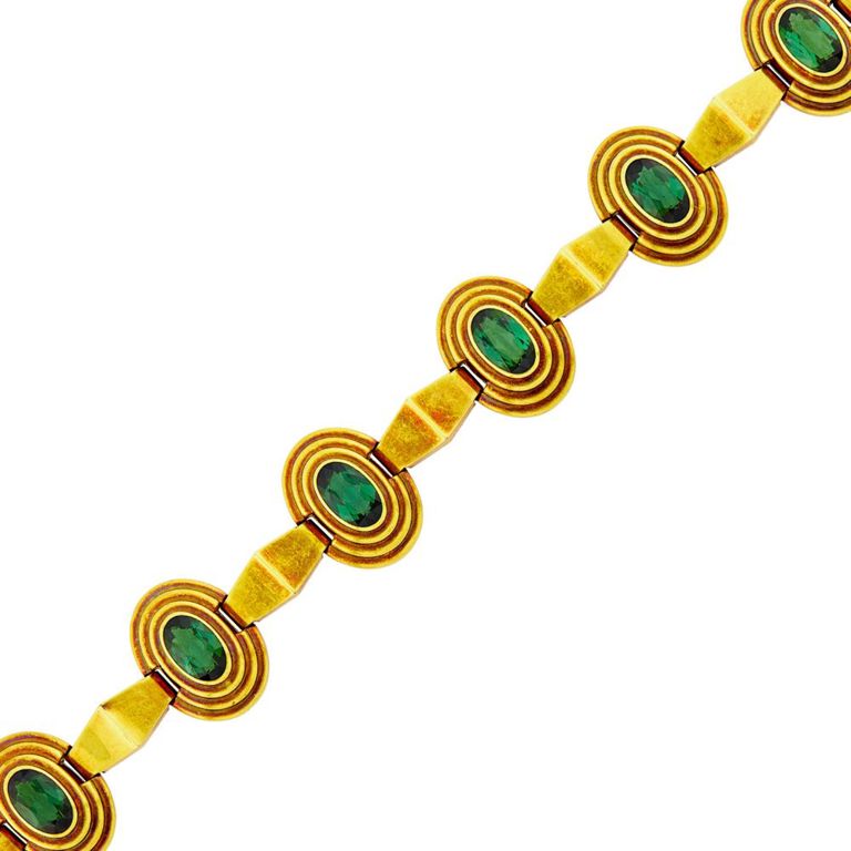 18k gold Gubelin bracelet with tourmalines