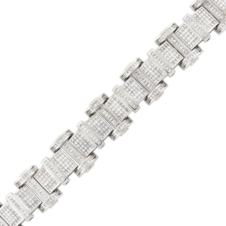 14k white gold bracelet with diamonds