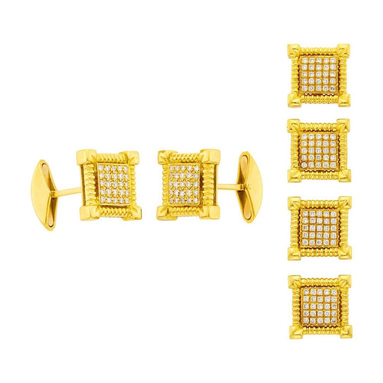 18k gold dress set with diamonds