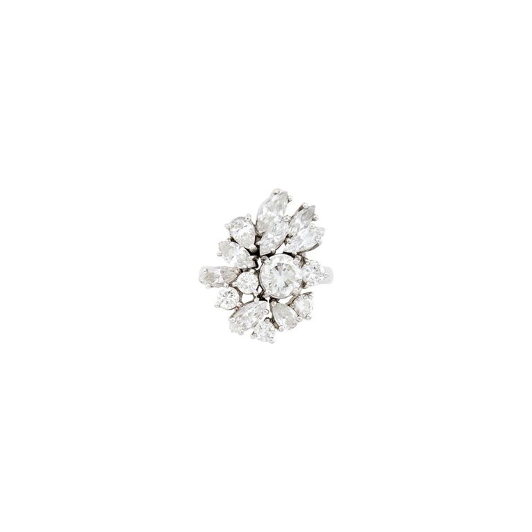Platinum diamond cluster ring