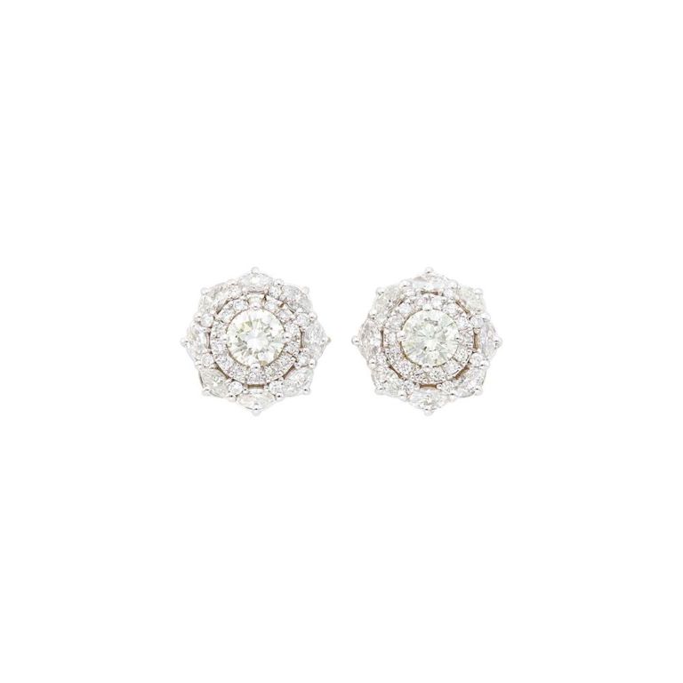 18k white gold earrings with diamonds