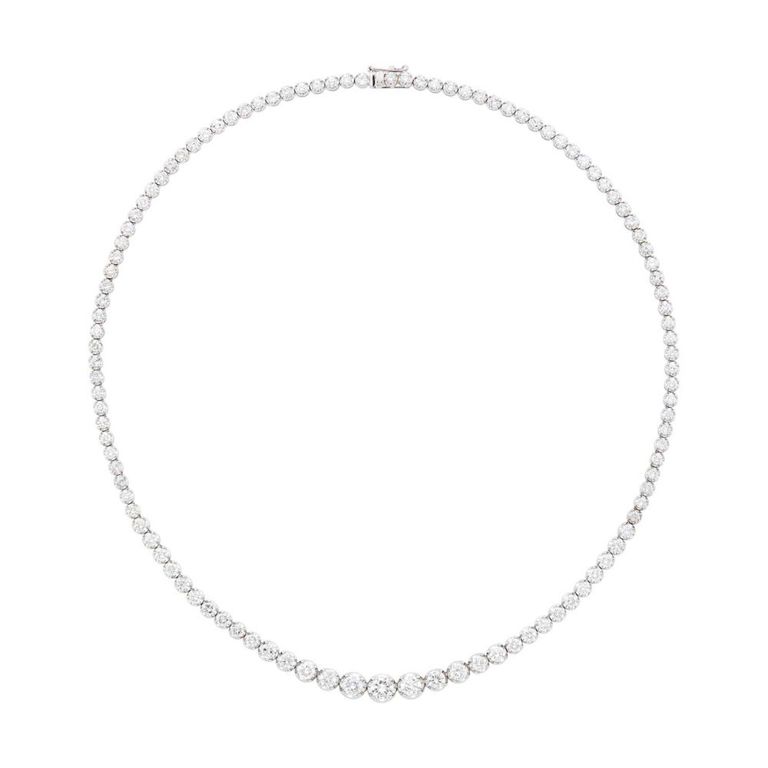 14k white gold necklace with diamonds