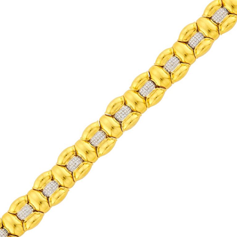 18k yellow gold and white gold diamond bracelet