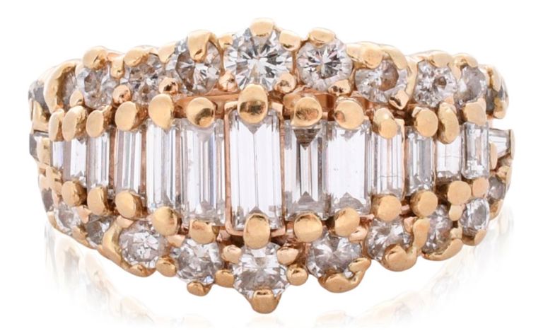 14k yellow gold and diamond ring