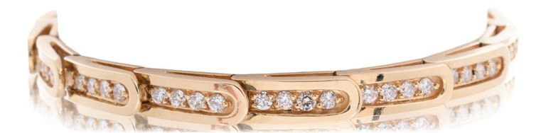 14k yellow gold and diamond link bracelet