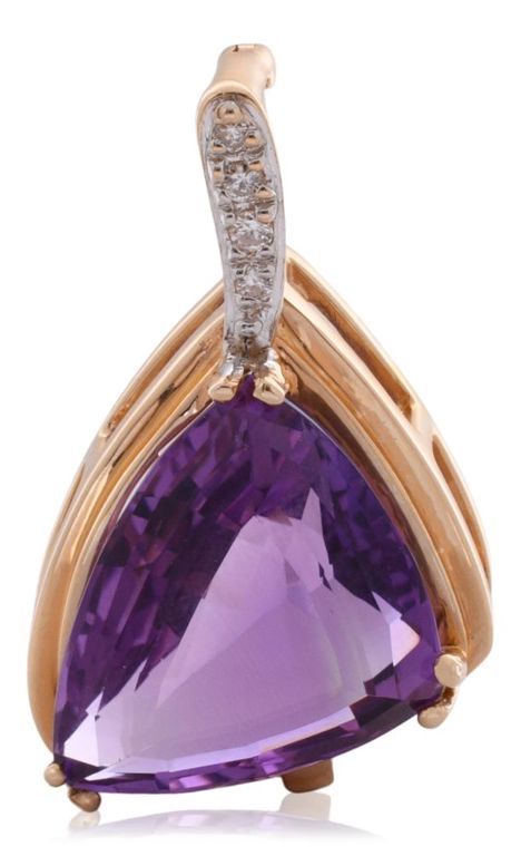 Yellow gold and amethyst pendant