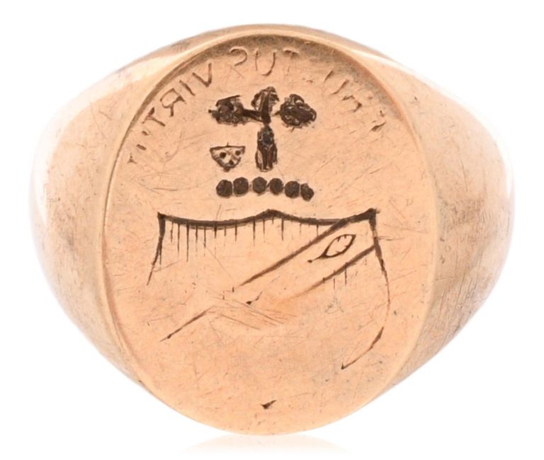 14k yellow gold signet ring