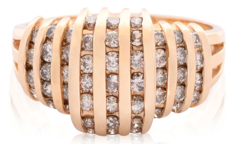 14k yellow gold and diamond ring