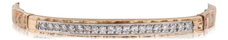 14k yellow gold nugget style diamond children's bracelet
