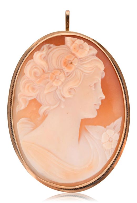 18k yellow gold cameo brooch/pendant