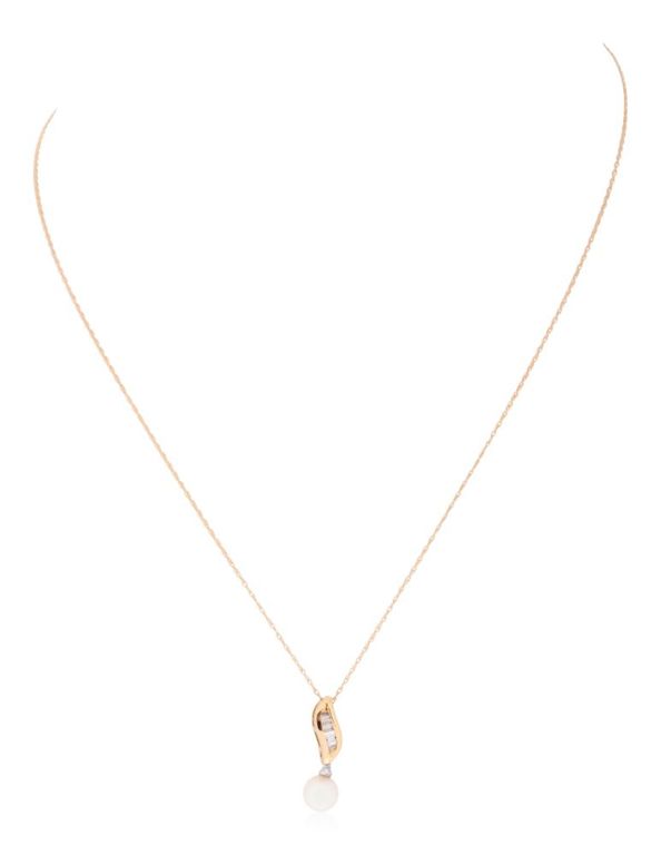 14k yellow gold and pearl necklace