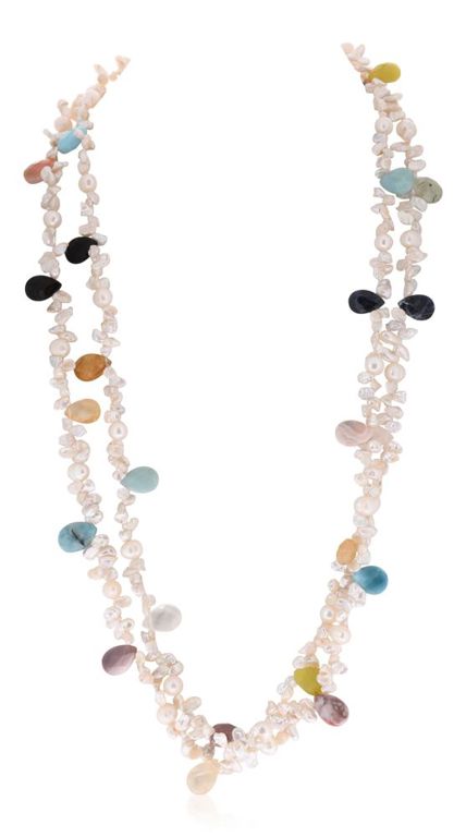 Strand of pearls and semi-precious gemstones